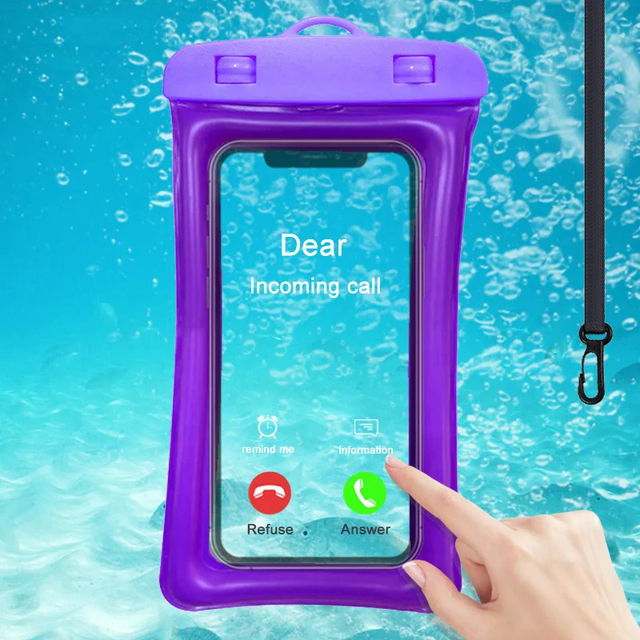Swimming Bags Waterproof Phone Case Ipx8 Waterproof Mobile Phone Pouch Underwater Screen Touchable Cover for Iphone up 7.0 Inch