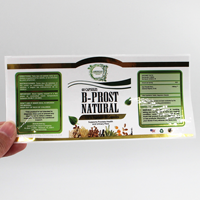 Étiquettes autocollantes imperméables, étiquettes en rouleau estampées à froid, étiquettes pour médicaments et compléments alimentaires, étiquettes brillantes laminées pour l'emballage des bouteilles