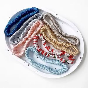 Chouchous pour cheveux en soie de mûrier 100% pour femmes et filles, sans étranglement, largeur 1 cm - Product Image 2