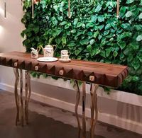 Mesa de Entrada de Diseño Italiano de Lujo Ligero, Mesa Decorativa de Acero Inoxidable para Villa o Club