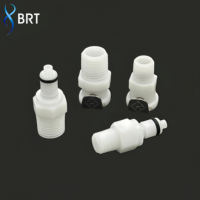 Raccords de tuyauterie en plastique BRT à connexion rapide, connecteur mâle fileté 1/4-28 UNF, union traversante filetée pour applications médicales