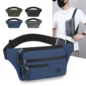 Men's Fanny Pack Solid Color Lightweight Multi-pocket Waist <b>Bag</b> For Casual Outings Business Travel - Product Image 2