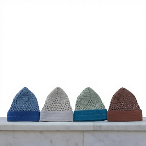 Gorro de Oración de Algodón Hecho a Mano para Hombre, Gorro Islámico Informal Estilo Crochet, Nuevo Diseño para las Cuatro Estaciones - Product Image 4