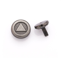 Logo personnalisé de haute qualité en relief en alliage de Zinc capuchon en métal Rivet boutons Rectangle carré circulaire pour la fixation de sac