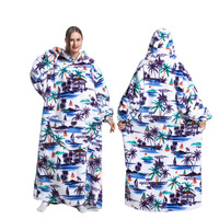Haute qualité hiver 100% Polyester personnalisé couverture portable en peluche surdimensionné polaire à capuche couverture à capuche pour enfant adulte