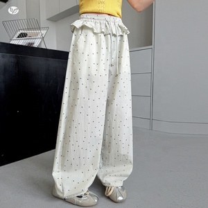 กางเกง<span class=keywords><strong>ขา</strong></span>บานเอวสูงลายจุดสำหรับเด็กผู้หญิงกางเกง<span class=keywords><strong>ขา</strong></span>กว้างแบบลำลองประดับลูกไม้สำหรับฤดูร้อน - Product Image 2