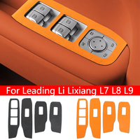 Stiker Tombol Pengangkat Kaca Jendela Suede untuk Aksesoris Interior Mobil Leading Li Lixiang L7 L8 L9