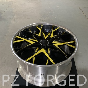 Rines de Aleación para Automóvil Pengzhen Nuevos de 18-22 Pulgadas, Negros y Amarillos, de Dos Piezas, Multirradio, con Borde Profundo, Desplazamiento de 40 mm, Espacio Trasero de 25 mm, PCD de 98 mm - Product Image 3
