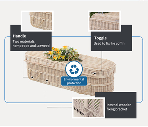 Cenaze malzemeleri toptan çin cenaze hasır tabut tabut ve tabut - Product Image 3