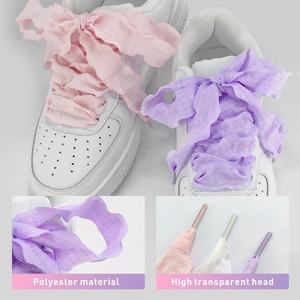 Lacets plissés à queue de poisson de conception plate, 2,5 cm de large, en polyester, pour chaussures décontractées, élastiques, tressés, personnalisés, colorés - Product Image 4