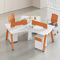 Poste de travail de bureau modulaire personnalisable à 120 degrés, table informatique en nid d'abeille extensible pour 3 à 6 personnes pour le personnel