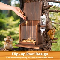 Mangeoire rectangulaire en bois pour écureuils, plateforme de jardin extérieure et table de pique-nique pour écureuils et hamsters