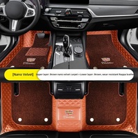 Tapis de sol auto-adhésifs complets pour Cadillac, tapis de voiture antidérapants, tapis en moquette double couche, accessoires de voiture personnalisés