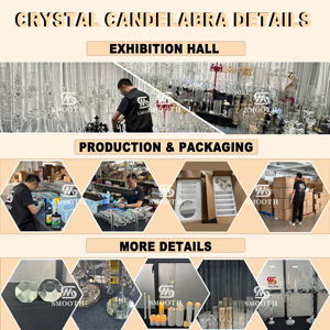 Décoration de mariage d'usine, décor de fête de mariage de luxe, centre de table en cristal, <span class=keywords><strong>chandelier</strong></span>, pilier, tube - Product Image 5