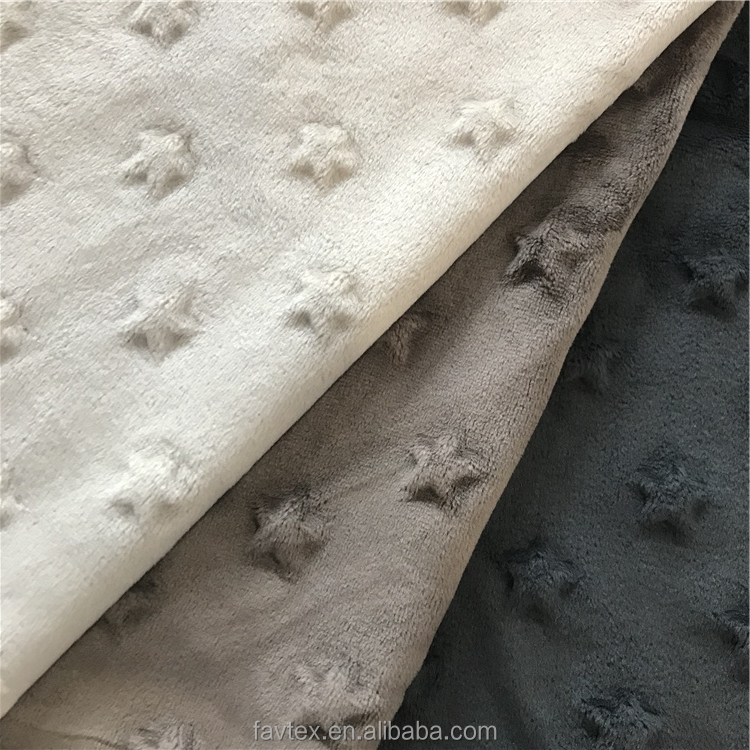 Мягкое детское одеяло из 100% полиэстера, флисовая ткань с тиснением в виде звезды