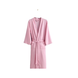 <span class=keywords><strong>Bata</strong></span> de Baño Fina Tipo Waffle para Hotel, Salón de Belleza, Pijama Largo para Parejas Adultas, <span class=keywords><strong>Bata</strong></span> de Poliéster para el Hogar, Primavera-Otoño - Product Image 5