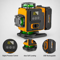 Niveau laser vert auto-nivelant de qualité industrielle, 16 points, 360°, outil de construction, batterie au lithium DIY