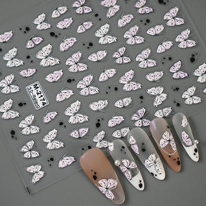 Qianya 5D Aurora Butterfly Nail Stickers-Prensa de alivio esmaltado 3D en las <span class=keywords><strong>uñas</strong></span>, decoración de <span class=keywords><strong>uñas</strong></span> iridiscente de lujo al por mayor 2025 - Product Image 5