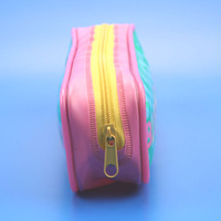 Sac à crayons Transparent en PVC avec Logo personnalisé pour étudiants et enfants, pochette de rangement de papeterie avec fermeture éclair pour fille, sacs à stylos transparents simples et mignons