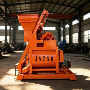 Bétonnière à double arbre JS750 750L à mélange forcé 35m³/h avec élévateur à câble et trémie - Product Image 5
