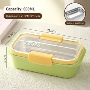 Lonchera de Acero Inoxidable de Grado Alimenticio para Comida Ligera, Ideal para la Pérdida de Peso de los Trabajadores de Oficina, con Cubiertos - Product Image 2