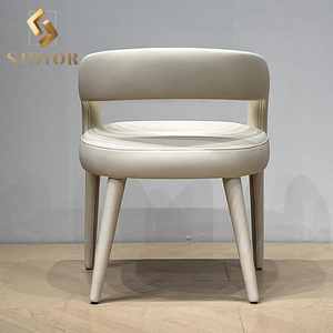 Poltrona <span class=keywords><strong>da</strong></span> <span class=keywords><strong>pranzo</strong></span> moderna di lusso bianco <span class=keywords><strong>da</strong></span> tappezzeria nuovo stile di raffreddamento in pelle sedia <span class=keywords><strong>da</strong></span> <span class=keywords><strong>pranzo</strong></span> mobili per uso domestico - Product Image 3