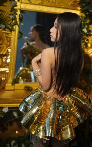 Balo kokteyl elbiseleri parlak Tessles altın elbise bayanlar kısa elbiseler kadınlar için parti akşam - Product Image 3