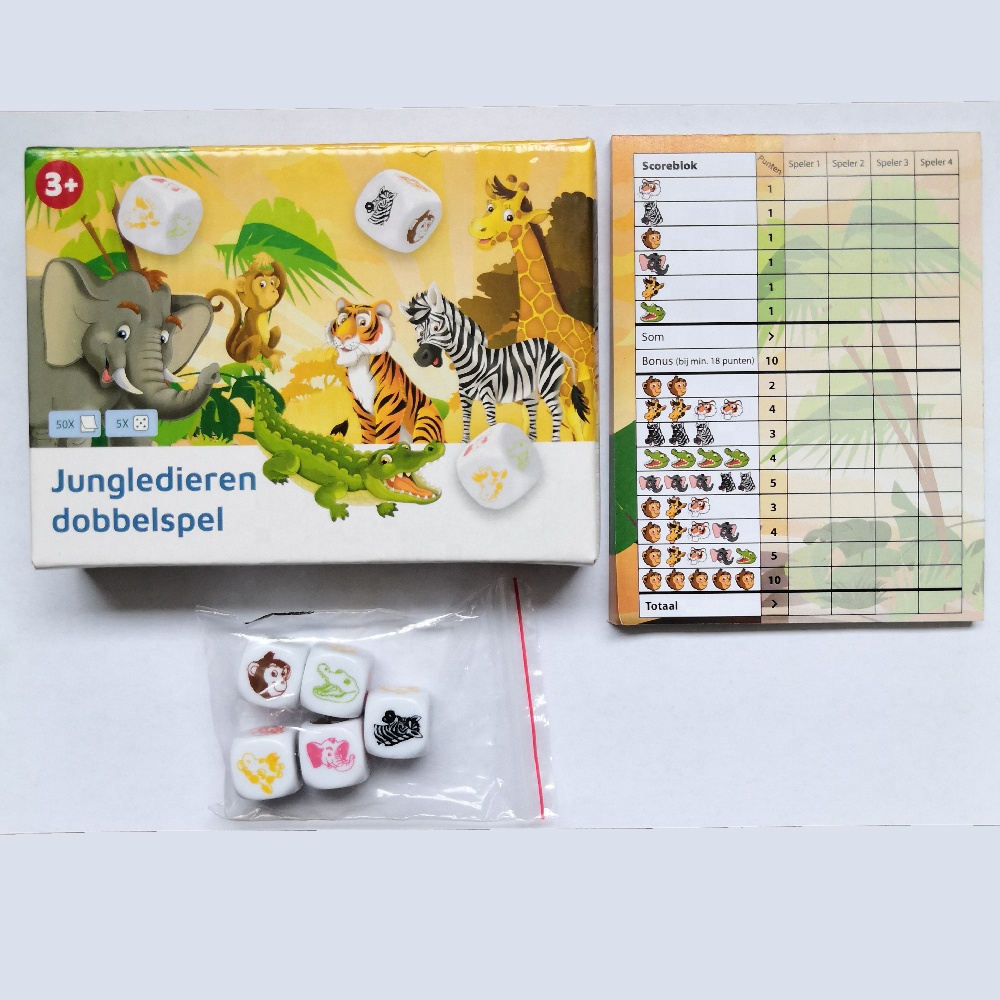 Playroom Entertainment Jungle animals Family Dice Game set