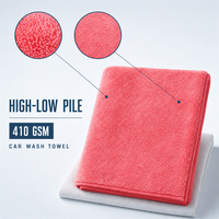 Serviette de lavage auto en microfibre 410 g/m² 65x90 cm, ultra absorbante, séchage rapide, sans rayures, douce, pour le detailing automobile, vente en gros