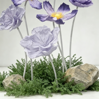 Y-044premium Fleurs artificielles grand format, élégantes et luxueuses, de couleur violette, faites à la main, pour mariages, hôtels, événements et présentoirs commerciaux