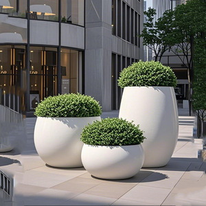 Grand bac à fleurs <span class=keywords><strong>rectangulaire</strong></span> en fibre de verre, qualité commerciale, résistant aux UV, imperméable, en FRP, pour la décoration des jardins d'hôtels - Product Image 1