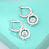 Fijne ronde geslepen 1CT VVS1 GRA Dancing Moissanite oorbellen kettingset 925 sterling zilver dames Valentijnsdag cadeau 2026 sieraden