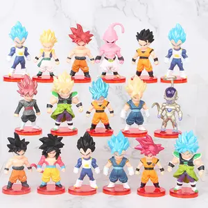 Top Quality 16pcs/Set Anime Dra gon Balls Super Saiyan Goku Character Model Decoration Collection Toy Action Figure