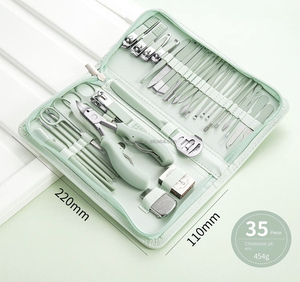 Bán Buôn Thép Không Gỉ Chéo Biên Giới Cắt Móng Tay Thiết Lập Làm Móng Tay & Móng Chân Công Cụ Với Dây Kéo Túi Công Cụ Làm Đẹp - Product Image 2