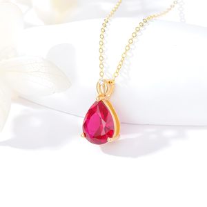 SGARIT Collares de Oro Sólido de 14K con Piedras Preciosas de Nacimiento para Mujer, Delicado Colgante de Piedra Preciosa de Nacimiento en Forma de Pera de 3 Quilates - Product Image 4