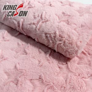 Kingcason - Venta al por Mayor de Tela de Pelo de Conejo Cepillado de Alta Calidad, Peso Medio, Diseño de Estrella en un Solo Lado, para Prendas, Mantas y Textiles para el Hogar - Product Image 1
