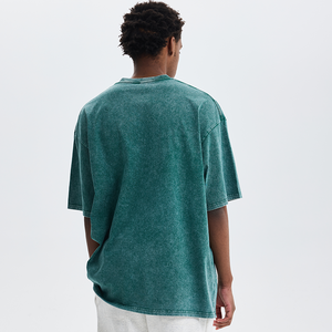 T-shirt en coton de haute qualité avec logo personnalisé pour hommes, t-shirt vierge épais surdimensionné vintage délavé à l'acide style hip-hop streetwear pour hommes - Product Image 4