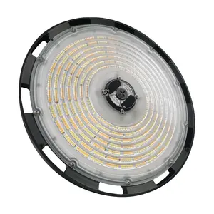 Boîtier en aluminium 0-10v dimmable étanche DLC listé éclairage lampe industrielle ufo 100w 150w 200w 250w led haute baie lumières
