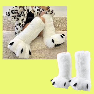 Winter Slippers Boys Girls Home Slippers Furry Warm Couple Indoor <strong>Shoes</strong> Women Creative Cute <strong>Bear</strong> <strong>Claw</strong> Cotton Boots Fur Slides - Product Image 3