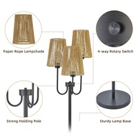 Lampadaire LED de style américain Simple Creative E27 Light Woven Homestay Lanterne décorative pour lampadaires de chambre à coucher