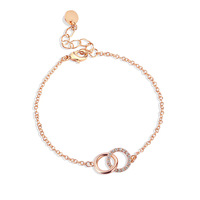 Elegante Brazalete de Zirconia con Diseño Geométrico de Doble Círculo Estilo Bohemio, Chapado en Oro de 18K, Joyería Unisex