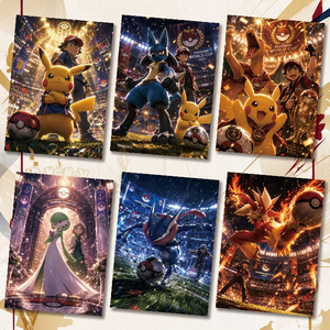Quadro Decorativo con Cornice in Carta Pokémon in Inseguimento di Pallone d'Oro per Ronaldo Anime Pikachu Calcio <span class=keywords><strong>Gioco</strong></span> da Tavolo - Product Image 4