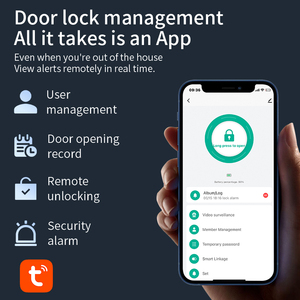 Latest Style Active Video Call 3D Face Recognition Tuya Wifi Card Fingerprint <strong>Code</strong> Automatic Lock - Product Image 5