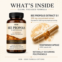 Capsules de propolis d'abeille pour programmes de bien-être saisonnier avec polyphénols naturels et enveloppe HPMC