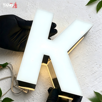 Enseigne lumineuse LED en or rose brossé, lettres en acier inoxydable, acrylique, rétroéclairées, multicolores, étanches, décoration personnalisée