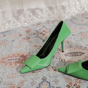 Tacchi alti verdi primavera ed estate nuove <span class=keywords><strong>scarpe</strong></span> da donna <span class=keywords><strong>scarpe</strong></span> con <span class=keywords><strong>tacco</strong></span> <span class=keywords><strong>quadrato</strong></span> a punta a Stiletto - Product Image 5