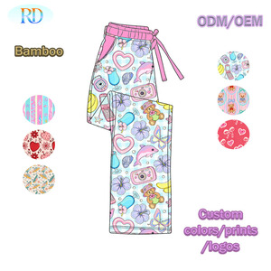 <span class=keywords><strong>Pantaloni</strong></span> per Bambine in Morbido Bambù <span class=keywords><strong>con</strong></span> Stampa Cartoon Personalizzata ODM OEM Ruidian, Gamba Dritta e Vita Regolabile <span class=keywords><strong>con</strong></span> Cordoncino - Product Image 6
