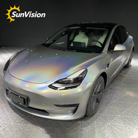 Film d'emballage de voiture en vinyle chromé laser coloré caméléon à changement de couleur