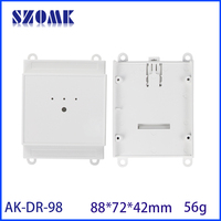 Caja de Montaje en Pared para Gateway Inalámbrico con Bloque de Terminales para Riel DIN de Alta Calidad, 88*72*71mm, Carcasa Electrónica de Plástico para Riel DIN