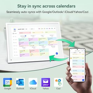 <span class=keywords><strong>Calendrier</strong></span> numérique interactif intelligent 10,1 pouces avec planificateur de repas et tableau de tâches, pour la maison et le bureau, avec fonction photo numérique intégrée - Product Image 3